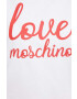 Love Moschino Bombažna kratka majica bela barva - Pepit.si