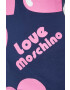 Love Moschino Kratka majica ženski mornarsko modra barva - Pepit.si