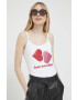 Love Moschino Top ženski bela barva - Pepit.si