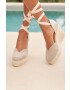 Manebi Espadrile Heart-Shaped Wedge Espadrilles bež barva O 7.1 WH - Pepit.si