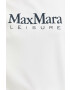 Max Mara Leisure Pulover ženska bela barva s kapuco - Pepit.si