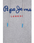 Pepe Jeans Bombažna mikica ženska siva barva - Pepit.si