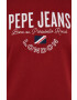 Pepe Jeans Bombažna mikica ženska rdeča barva - Pepit.si