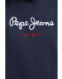 Pepe Jeans Bombažna mikica Calista Hoodie ženska mornarsko modra barva - Pepit.si