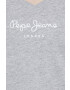 Pepe Jeans Kratka majica Wendy V Neck ženska siva barva - Pepit.si