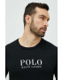 Polo Ralph Lauren Bombažen pižama longsleeve črna barva - Pepit.si