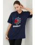 Reebok Classic Bombažen t-shirt mornarsko modra barva - Pepit.si