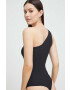 Spanx Body za oblikovanje postave Suit Yourself Ribbed One Shoulder črna barva - Pepit.si