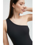 Spanx Body za oblikovanje postave Suit Yourself Ribbed One Shoulder črna barva - Pepit.si