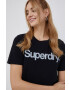 Superdry Bombažen t-shirt črna barva - Pepit.si