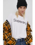 Superdry Bombažen t-shirt bela barva - Pepit.si