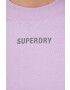 Superdry Bombažen t-shirt vijolična barva - Pepit.si