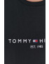 Tommy Hilfiger Bombažen t-shirt črna barva - Pepit.si