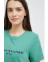 Tommy Hilfiger Bombažen t-shirt zelena barva - Pepit.si