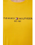 Tommy Hilfiger Bombažna kratka majica rumena barva - Pepit.si