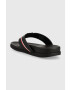 Tommy Hilfiger Japonke HILFIGER LEATHER TOE POST SANDAL moški črna barva FM0FM04460 - Pepit.si