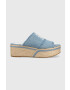 Tommy Hilfiger Natikači DENIM WEDGE FLATFORM ženski FW0FW07085 - Pepit.si