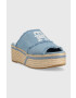 Tommy Hilfiger Natikači DENIM WEDGE FLATFORM ženski FW0FW07085 - Pepit.si