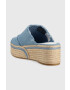 Tommy Hilfiger Natikači DENIM WEDGE FLATFORM ženski FW0FW07085 - Pepit.si