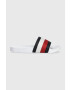 Tommy Hilfiger Natikači ESSENTIAL CORP SLIDE ženski bela barva FW0FW07256 - Pepit.si