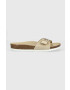 Tommy Hilfiger Natikači iz semiša TH MULE SANDAL SUEDE ženski bež barva FW0FW07071 - Pepit.si