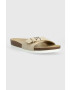 Tommy Hilfiger Natikači iz semiša TH MULE SANDAL SUEDE ženski bež barva FW0FW07071 - Pepit.si