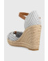 Tommy Hilfiger Sandali BASIC SEERSUCKER HIGH WEDGE ženski FW0FW07160 - Pepit.si