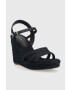 Tommy Hilfiger Sandali ESSENTIAL BASIC WEDGE SANDAL ženski mornarsko modra barva FW0FW07220 - Pepit.si