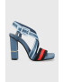 Tommy Hilfiger Sandali HARDWARE BLOCK HIGH HEEL COMBO - Pepit.si