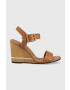 Tommy Hilfiger Sandali HARDWARE WEDGE SANDAL ženski rjava barva FW0FW07074 - Pepit.si