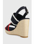 Tommy Hilfiger Sandali RWB FEMININE WEDGE ženski mornarsko modra barva - Pepit.si