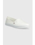 Tommy Hilfiger Teniske ESSENTIAL KESHA SLIP-ON ženske bela barva FW0FW07121 - Pepit.si