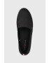 Tommy Hilfiger Teniske ESSENTIAL KESHA SLIP-ON ženske črna barva FW0FW07121 - Pepit.si