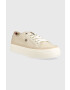 Tommy Hilfiger Teniske ESSENTIAL VULC CANVAS ženske bež barva FW0FW07459 - Pepit.si