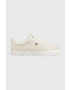 Tommy Hilfiger Teniske ESSENTIAL VULC MESH ženske bež barva FW0FW07299 - Pepit.si