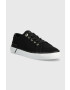 Tommy Hilfiger Teniske LACE UP VULC SNEAKER BL ženske črna barva FW0FW07248 - Pepit.si