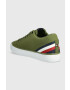 Tommy Hilfiger Teniske TH HI VULC CORE LOW STRIPES zelena barva FM0FM04735 - Pepit.si