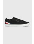 Tommy Hilfiger Teniske TH HI VULC CORE LOW STRIPES črna barva FM0FM04735 - Pepit.si