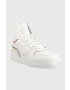 Tommy Hilfiger Usnjene superge High Cut Basket bela barva - Pepit.si