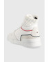 Tommy Hilfiger Usnjene superge High Cut Basket bela barva - Pepit.si