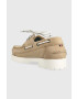 Tommy Hilfiger Usnjeni mokasini PREMIUM CLEATED W BOAT SHOE ženski bež barva FW0FW07128 - Pepit.si