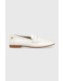 Tommy Hilfiger Usnjeni mokasini TH LOAFER ženski bela barva FW0FW06991 - Pepit.si