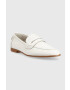 Tommy Hilfiger Usnjeni mokasini TH LOAFER ženski bela barva FW0FW06991 - Pepit.si