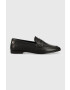 Tommy Hilfiger Usnjeni mokasini TH LOAFER ženski črna barva FW0FW06991 - Pepit.si