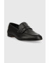 Tommy Hilfiger Usnjeni mokasini TH LOAFER ženski črna barva FW0FW06991 - Pepit.si