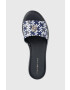 Tommy Hilfiger Usnjeni natikači TH SLIP ON SANDAL FLATFORM MONO ženski mornarsko modra barva FW0FW07244 - Pepit.si