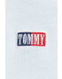 Tommy Jeans Bombažen pulover ženska zelena barva s kapuco - Pepit.si