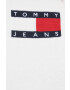 Tommy Jeans Bombažen pulover bela barva - Pepit.si