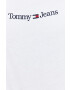 Tommy Jeans Bombažna kratka majica bela barva - Pepit.si