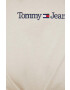 Tommy Jeans Bombažna kratka majica bež barva - Pepit.si